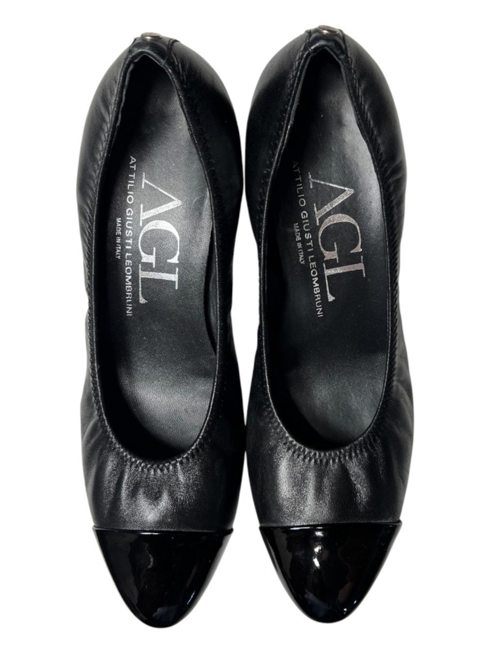 EUC AGL Attilio Giusti Leombruni Black Leather Cap Toe Pumps | EU 41 (US 10) - Picture 3 of 9